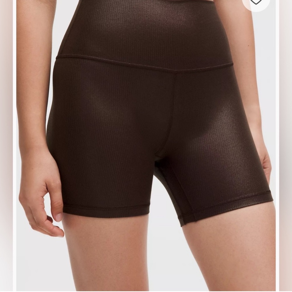 NWT Lululemon Align Rib HR Short 6" *Shine Size 10 Brown